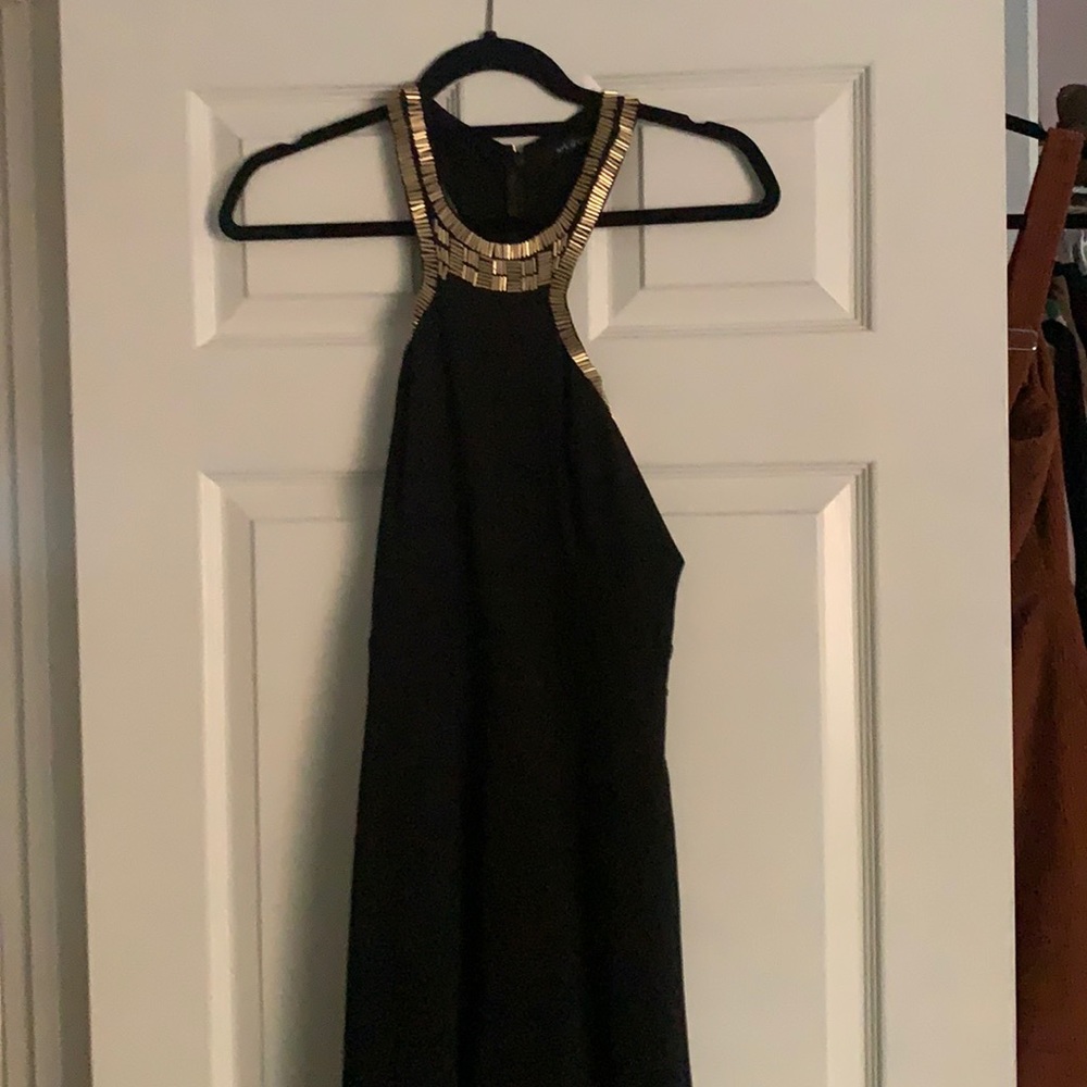 Black ornate neck jumpsuit